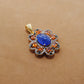 Tanzanite, Sapphire & Black Spinel Pendant with Pavé Diamonds – Gold Plated Silver