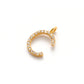 14k Solid Yellow Gold White Diamond C Initial Alphabet Charm