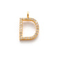 14k Yellow Gold White Diamond D Initial Letter Charm