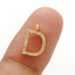 14k Yellow Gold White Diamond D Initial Letter Charm
