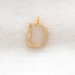 14k Yellow Gold White Diamond D Initial Letter Charm