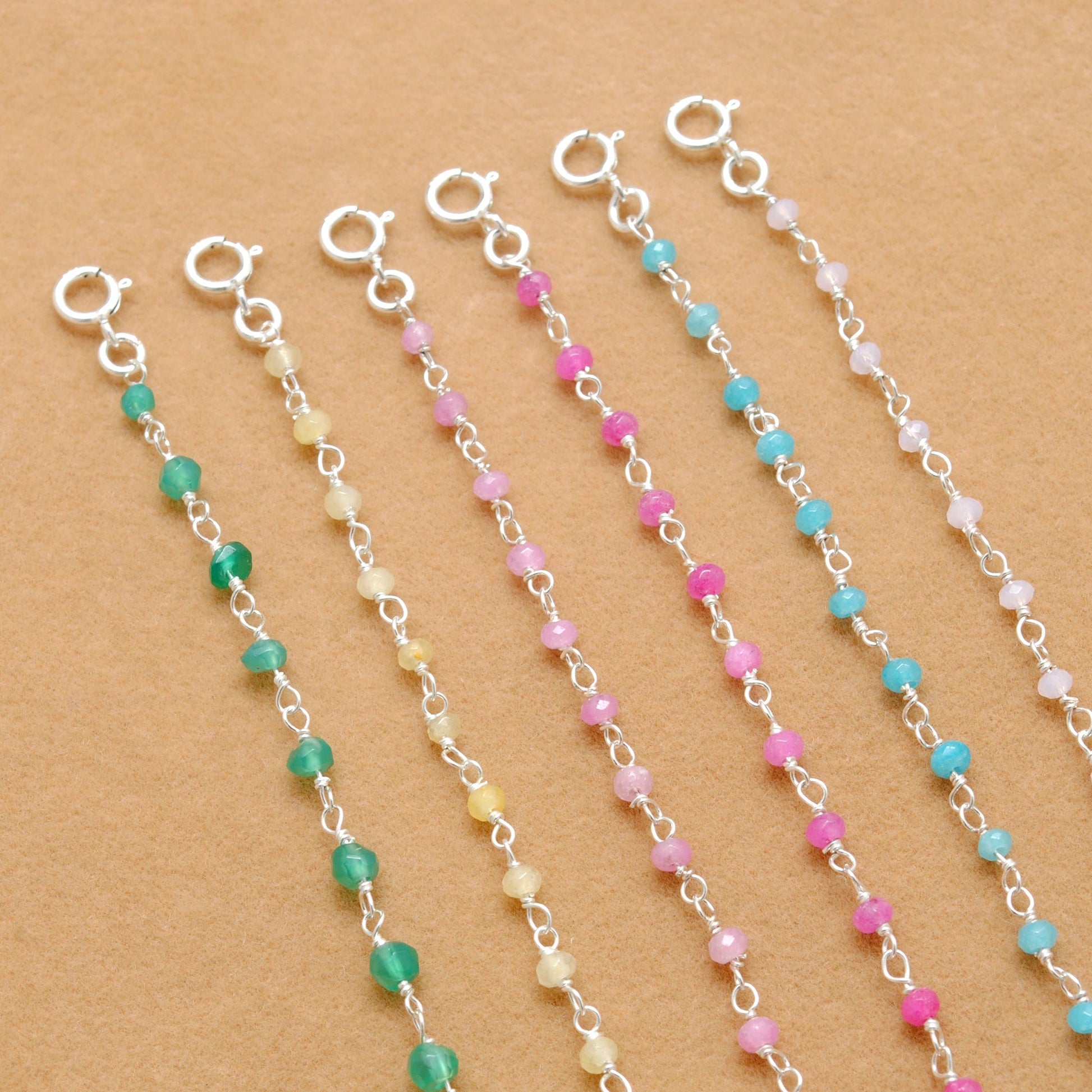 925 Sterling Silver Multi-Color Quartz & Gemstone Beaded Bracelet – Kanika - Sar Gems