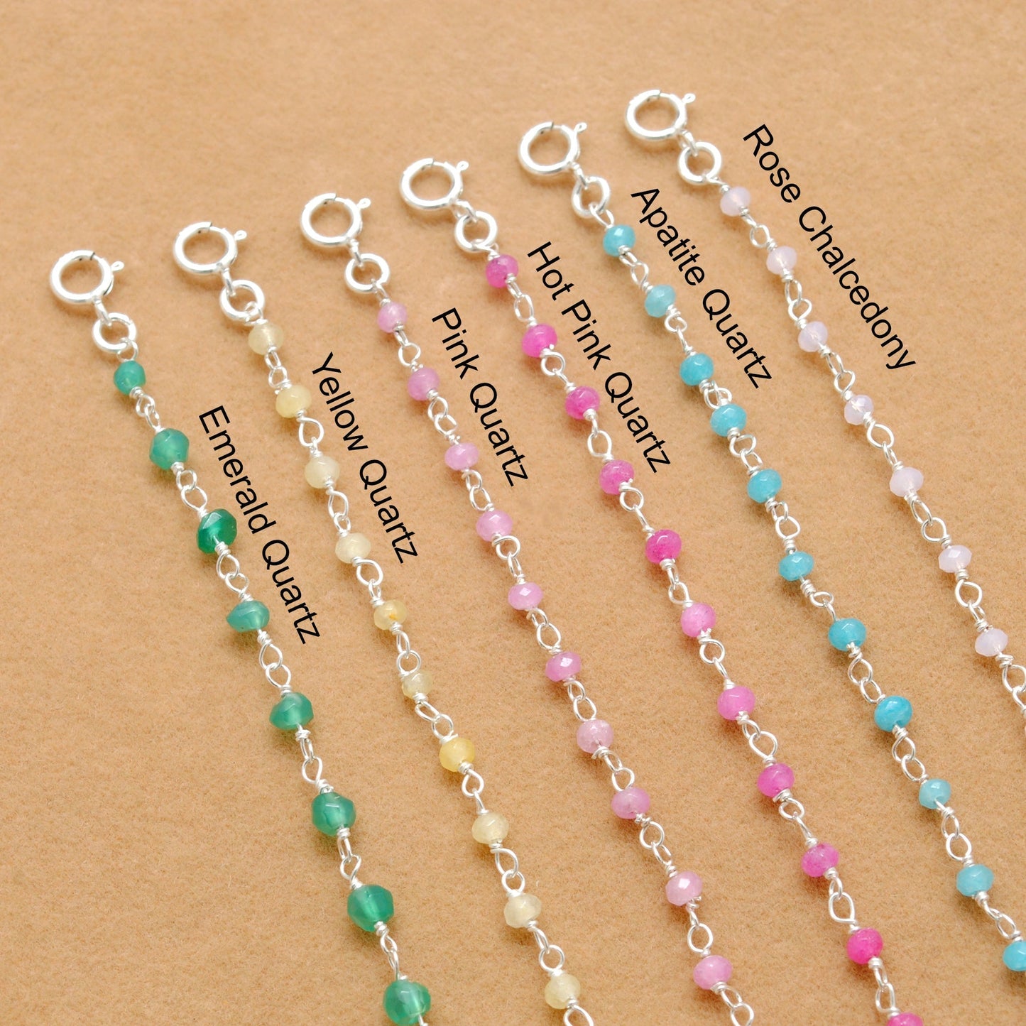 925 Sterling Silver Multi-Color Quartz & Gemstone Beaded Bracelet – Kanika - Sar Gems