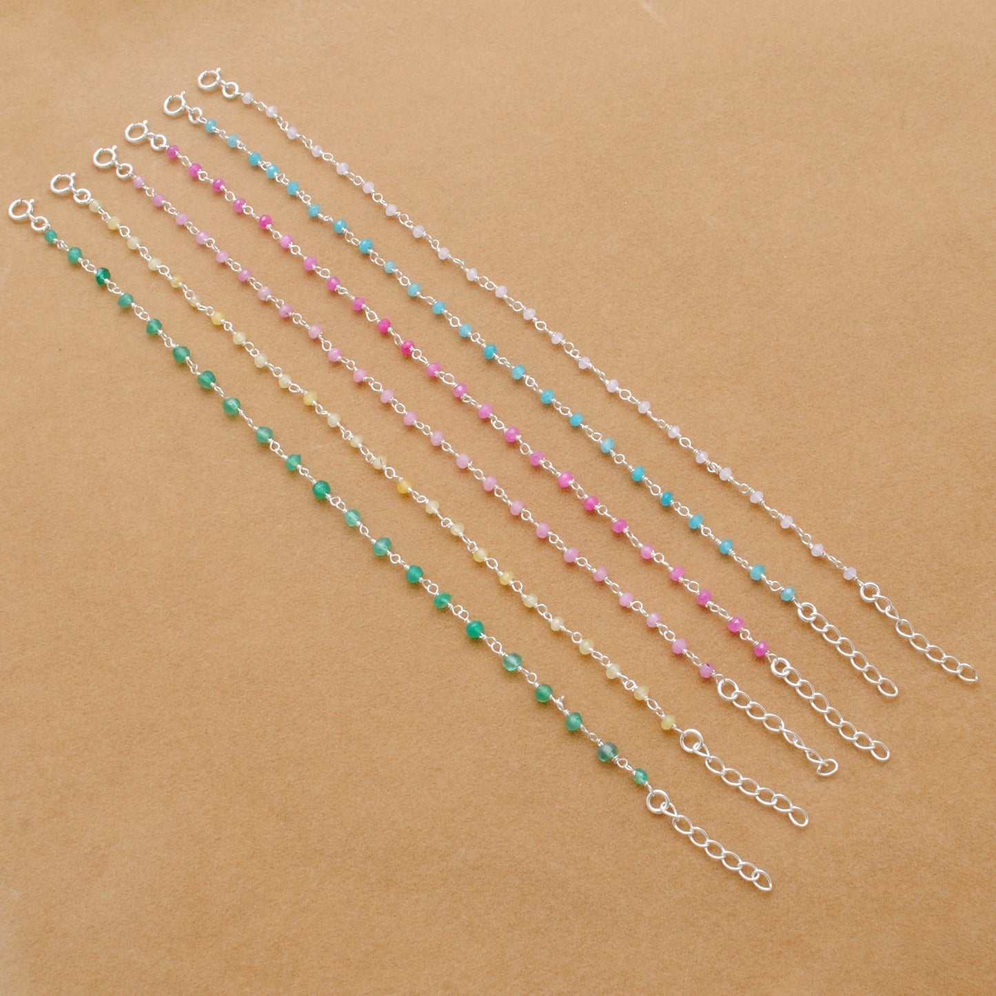 925 Sterling Silver Multi-Color Quartz & Gemstone Beaded Bracelet – Kanika - Sar Gems