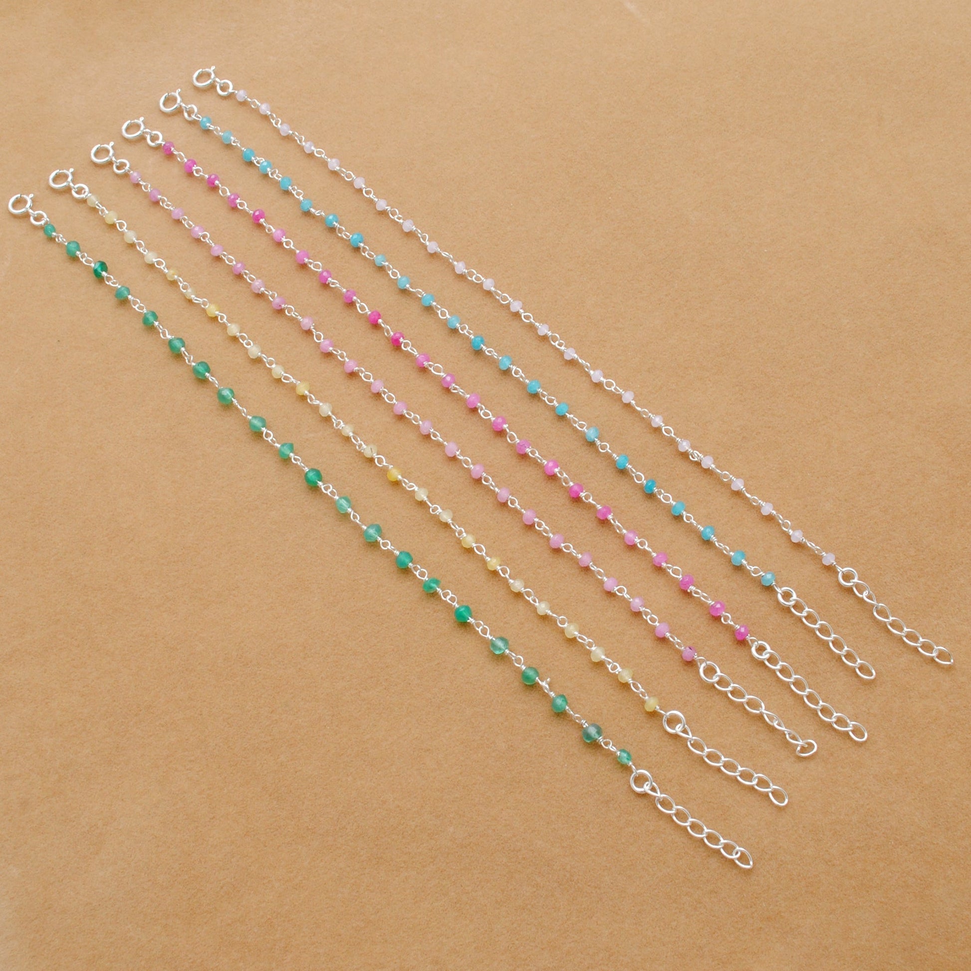 925 Sterling Silver Multi-Color Quartz & Gemstone Beaded Bracelet – Kanika - Sar Gems