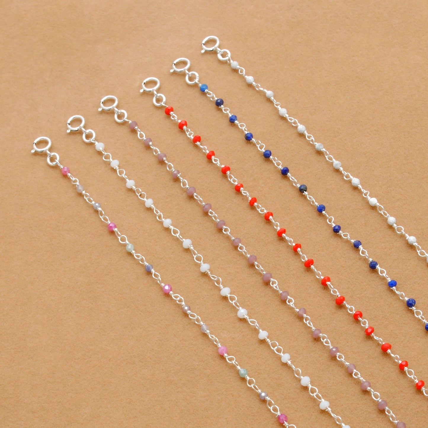 925 Sterling Silver Multi-Gemstone Beaded Bracelet | Sar Gems - Sar Gems