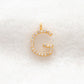 14k Yellow Gold Pave Diamond G Initial Letter Charm - Sar Gems