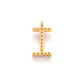 14k Yellow Gold White Diamond I Initial Alphabet Charm Pendant
