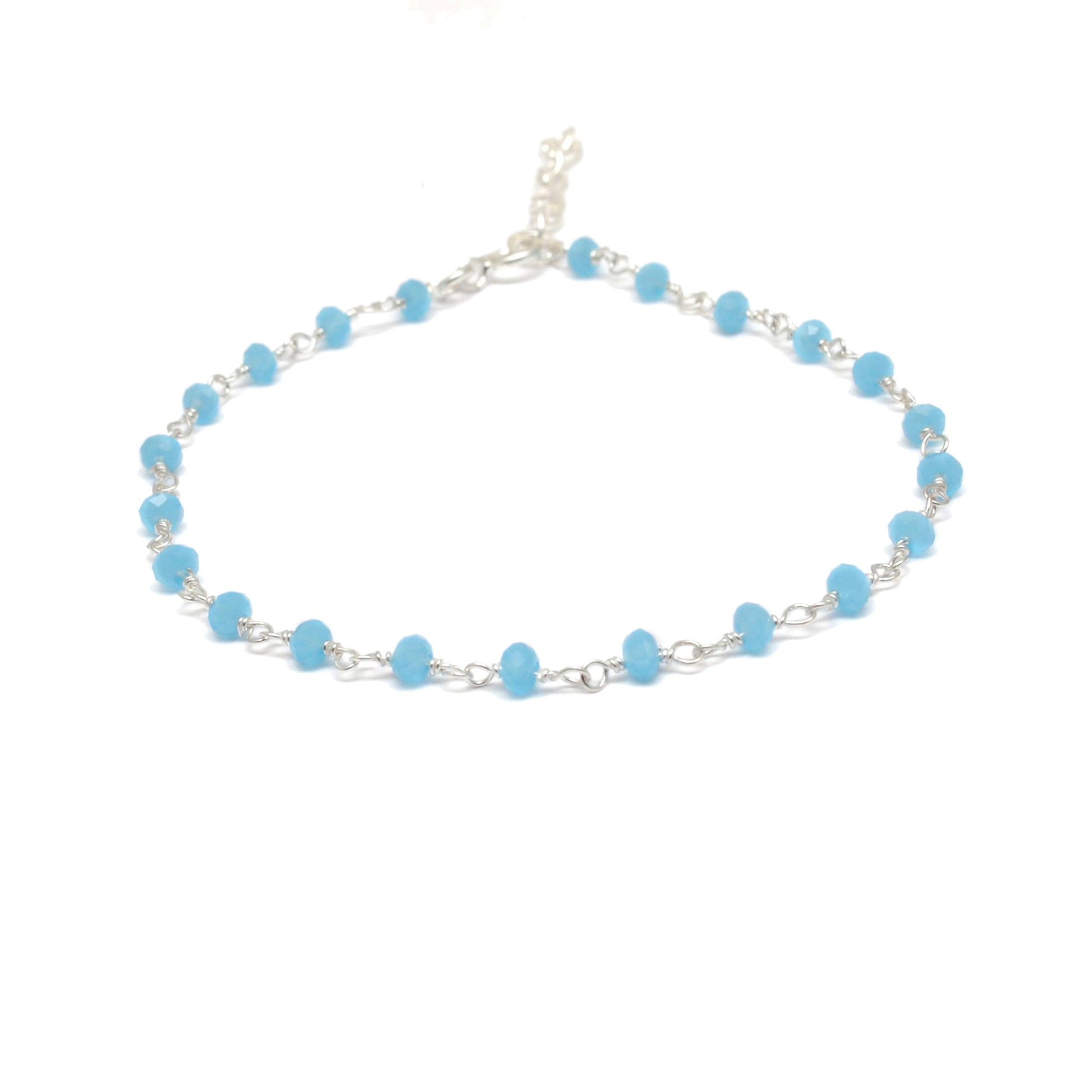 925 Sterling Silver Bracelet with Aqua, Emerald, Ruby & Sapphire Quartz and Chalcedony Stones - Sar Gems