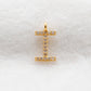 14k Yellow Gold White Diamond I Initial Alphabet Charm Pendant
