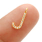14k Solid Yellow Gold White Diamond J Initial Alphabet Charm Pendant