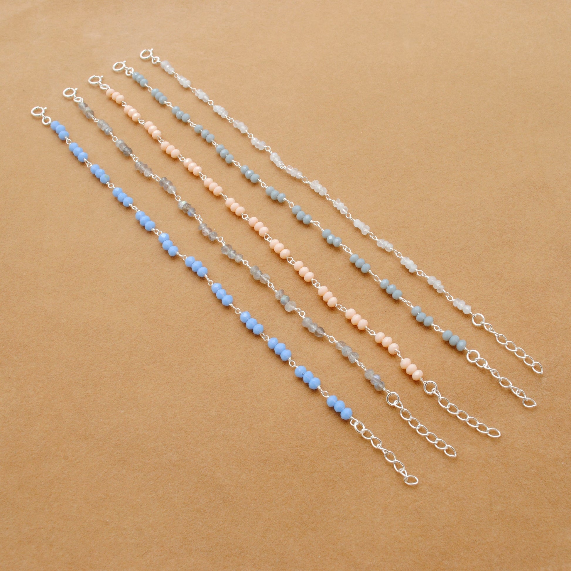 925 Sterling Silver Necklace with Moonstone, Labradorite & Chalcedony Gemstone - Sar Gems