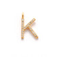14k Yellow Gold Pave Diamond K Initial Alphabet Charm - Sar Gems