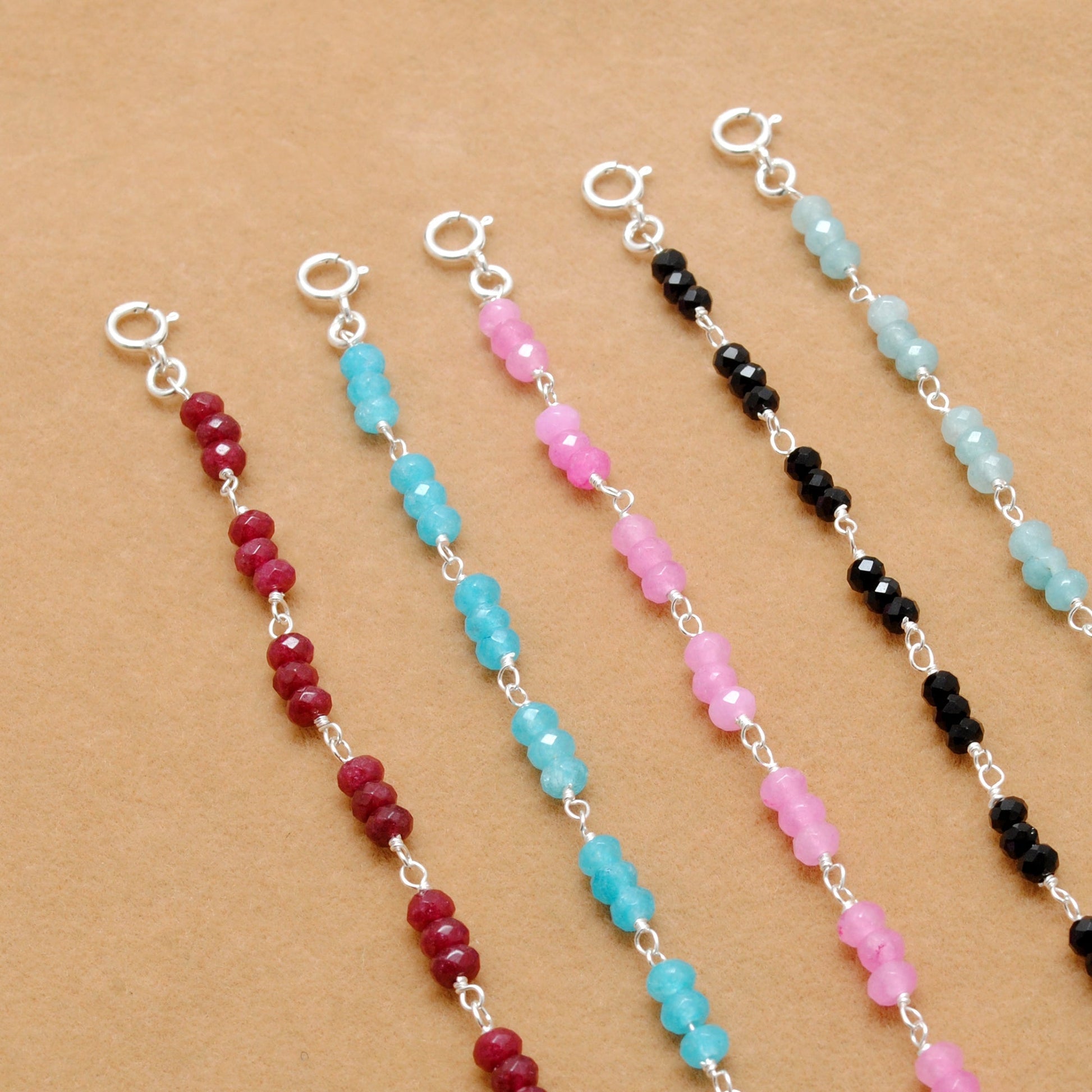 925 Sterling Silver Necklace with Faceted Quartz & Multi Chalcedony | Handmade Gift - Sar Gems