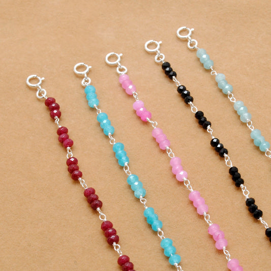 925 Sterling Silver Necklace with Faceted Quartz & Multi Chalcedony | Handmade Gift - Sar Gems