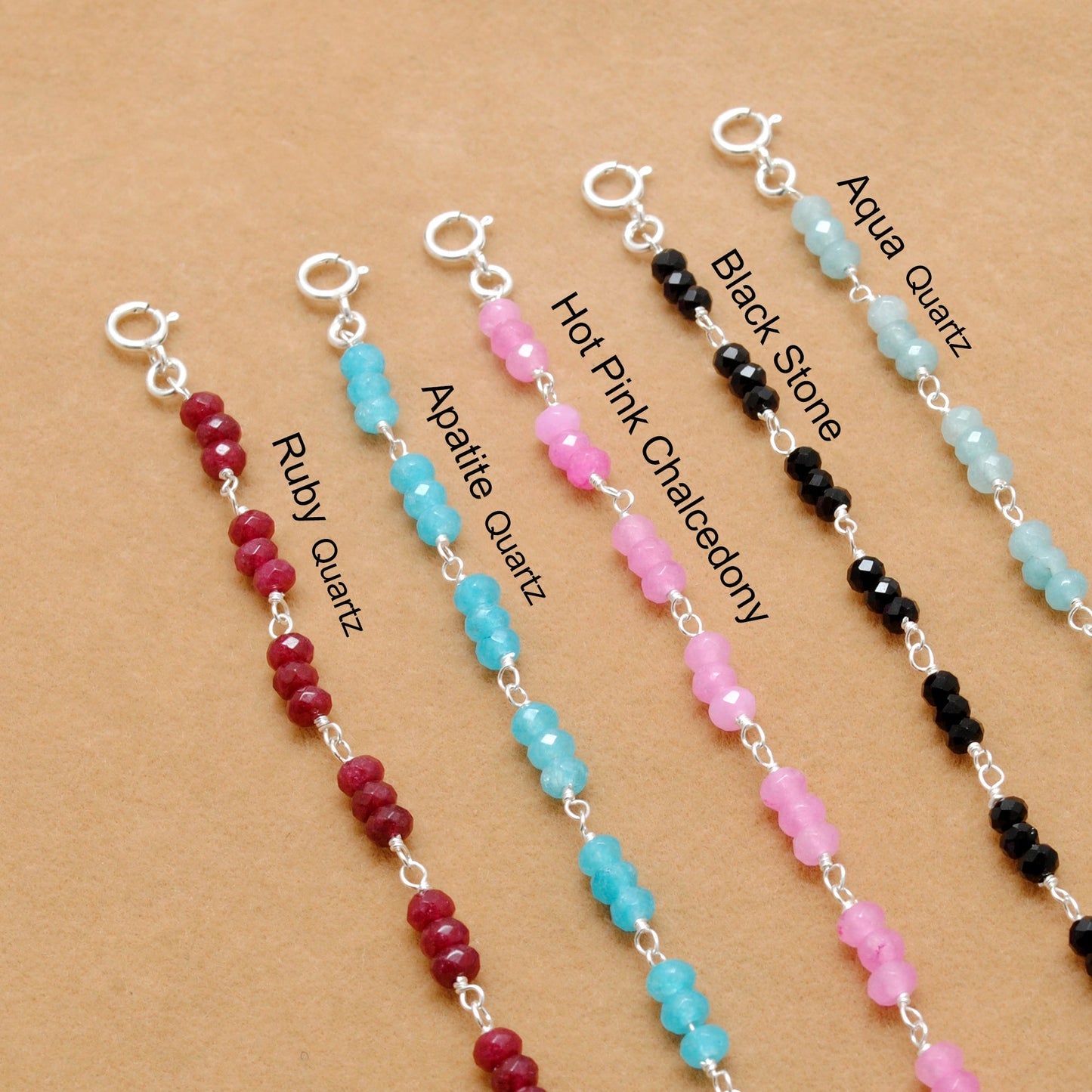 925 Sterling Silver Necklace with Faceted Quartz & Multi Chalcedony | Handmade Gift - Sar Gems