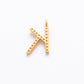 14k Yellow Gold White Diamond K Initial Letter Charm