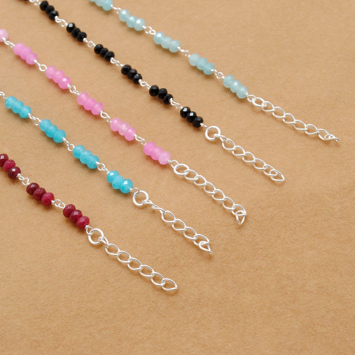 925 Sterling Silver Necklace with Faceted Quartz & Multi Chalcedony | Handmade Gift - Sar Gems