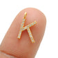 14k Yellow Gold Pave Diamond K Initial Alphabet Charm - Sar Gems