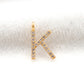 14k Yellow Gold White Diamond K Initial Letter Charm