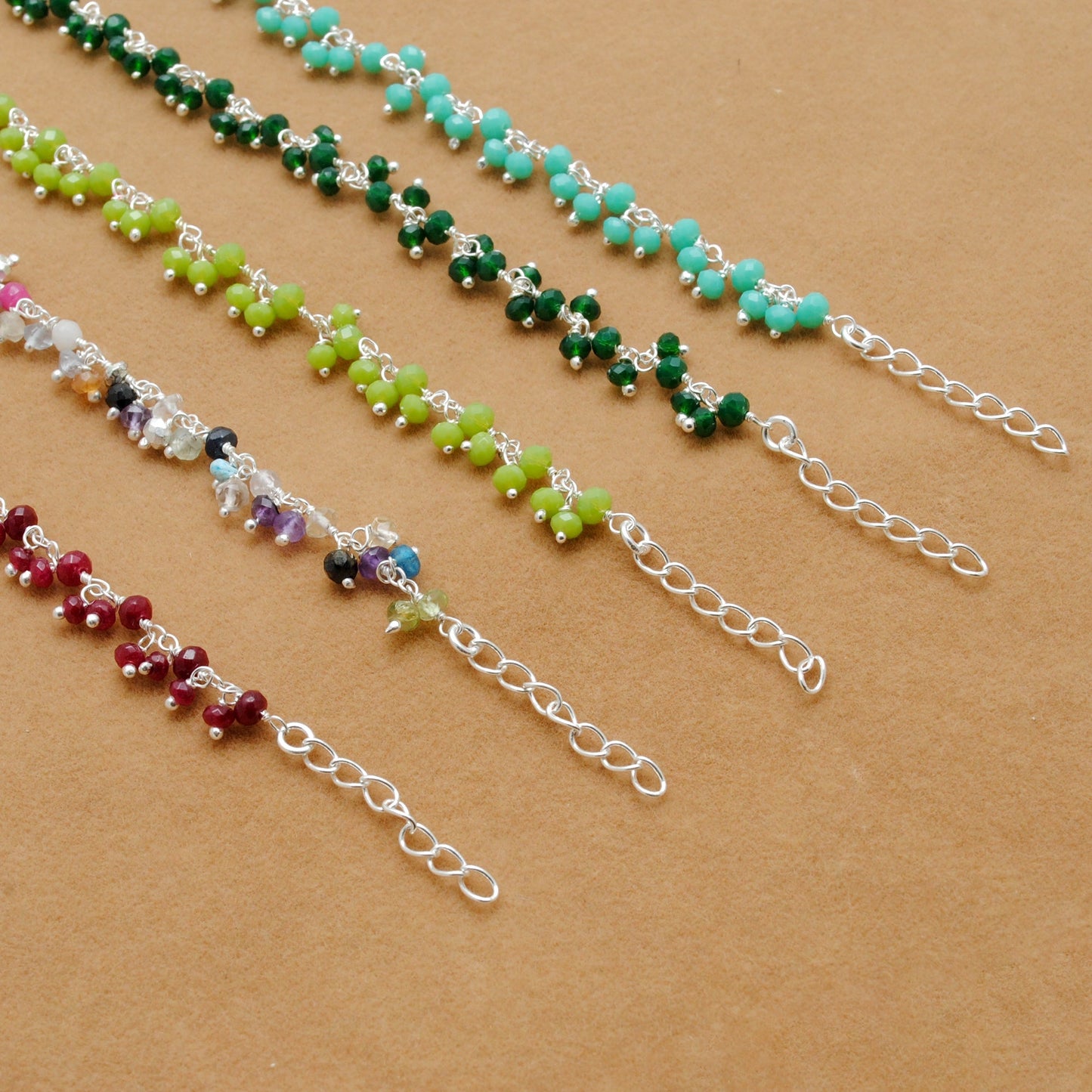 Vibrant Multicolor Chalcedony Gemstone Necklace in 925 Sterling Silver – Handcrafted Elegance - Sar Gems