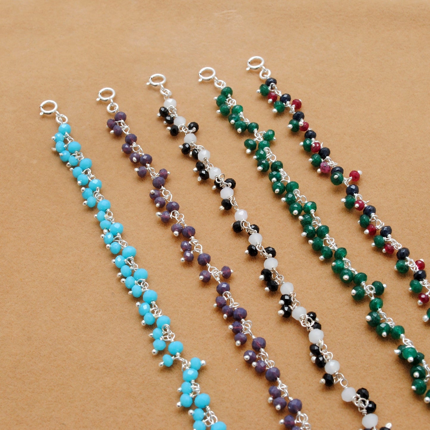 Colorful Gemstone Necklace in 925 Sterling Silver – Handcrafted Elegance with Ers Quartz & Chalcedony - Sar Gems