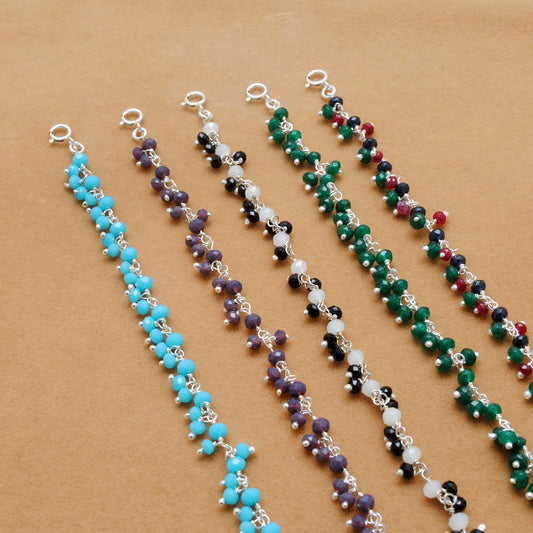 Colorful Gemstone Necklace in 925 Sterling Silver – Handcrafted Elegance with Ers Quartz & Chalcedony - Sar Gems