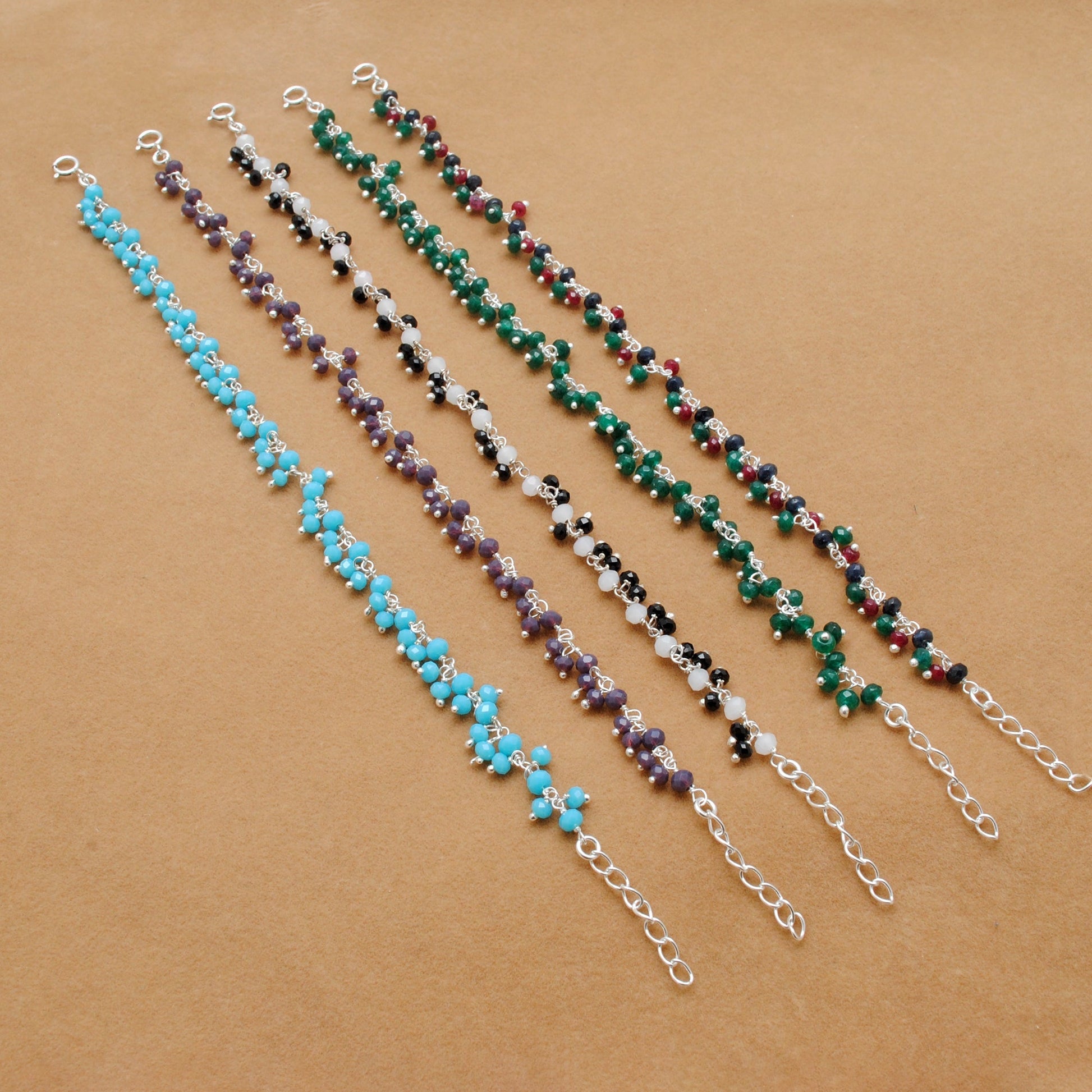 Colorful Gemstone Necklace in 925 Sterling Silver – Handcrafted Elegance with Ers Quartz & Chalcedony - Sar Gems