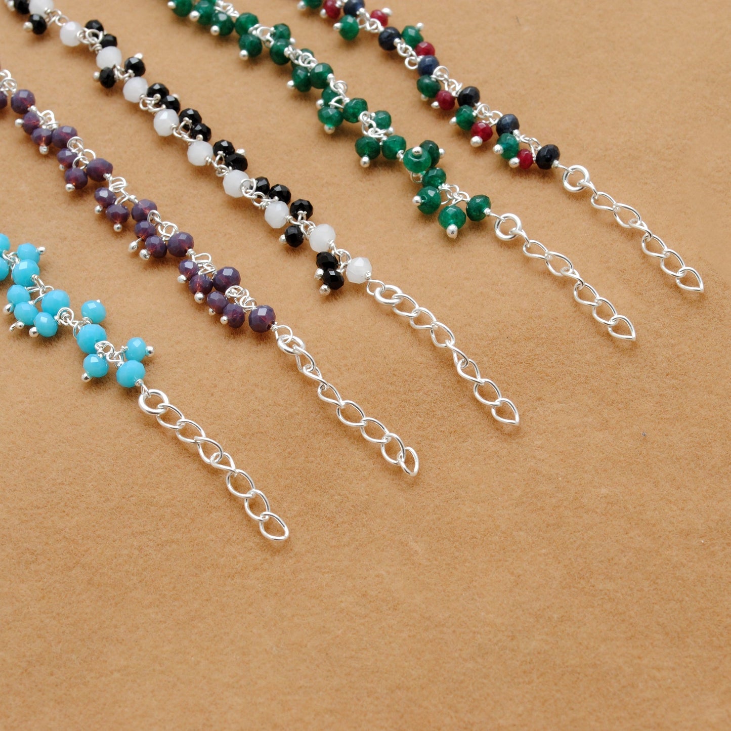 Colorful Gemstone Necklace in 925 Sterling Silver – Handcrafted Elegance with Ers Quartz & Chalcedony - Sar Gems