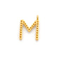 14k Solid Yellow Gold White Diamond M Initial Alphabet Charm