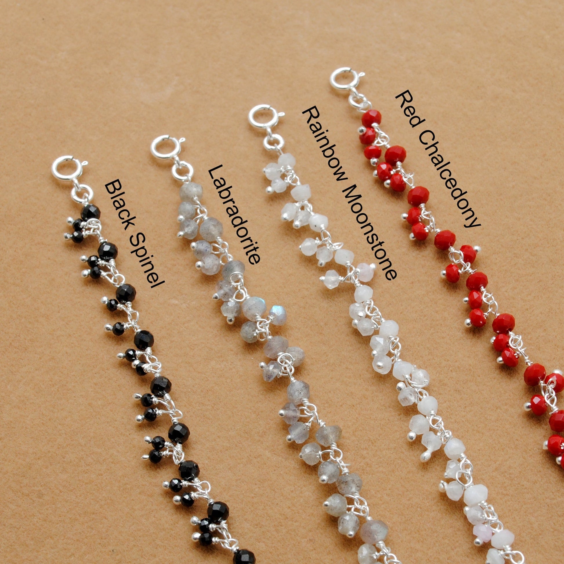 925 Sterling Silver Multi-Gemstone Beaded Necklace – Moonstone, Chalcedony & More - Sar Gems