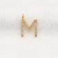 14k Solid Yellow Gold Pave Diamond M Initial Letter Charm - Sar Gems