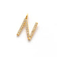 14k Yellow Gold White Diamond N Initial Letter Charm Pendant