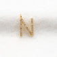 14k Yellow Gold Pave Diamond N Initial Letter Charm Pendant - Sar Gems