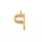 14k Solid Yellow Gold Pave Diamond P Initial Letter Charm - Sar Gems
