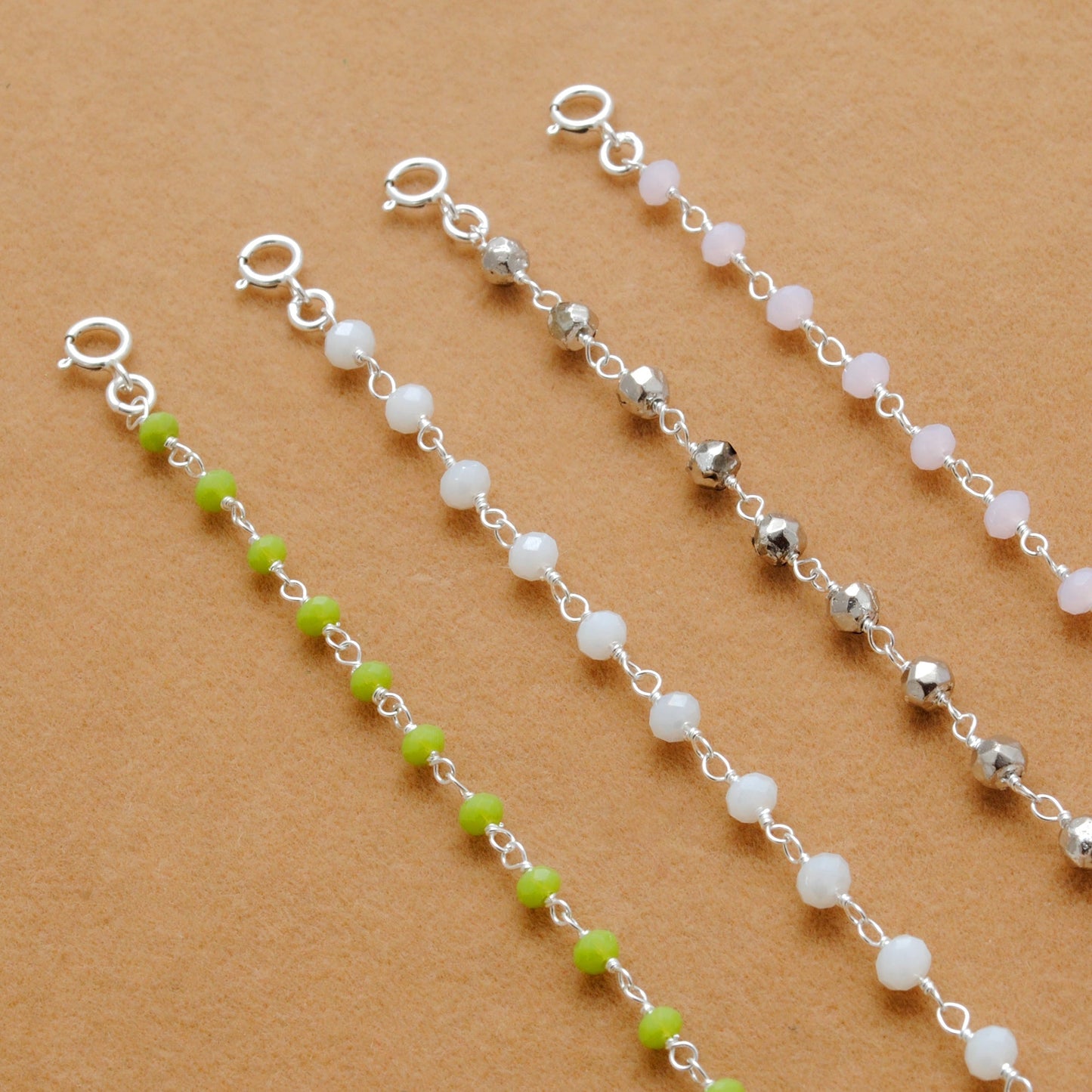 925 Sterling Silver Rose & Green Chalcedony Necklace with Pyrite Gem - Sar Gems