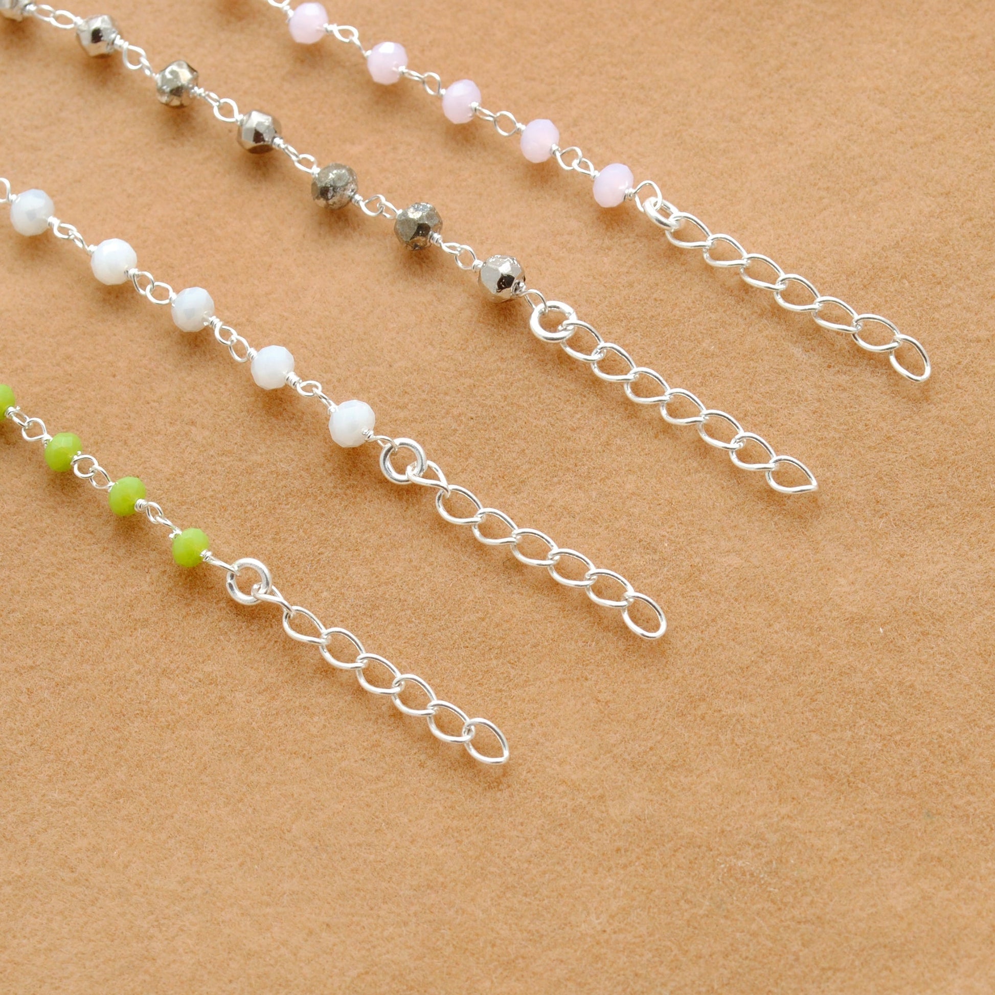 925 Sterling Silver Rose & Green Chalcedony Necklace with Pyrite Gem - Sar Gems