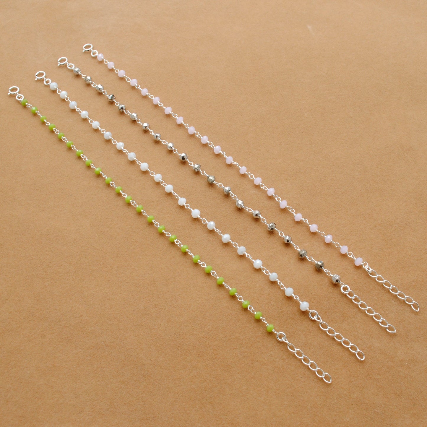 925 Sterling Silver Rose & Green Chalcedony Necklace with Pyrite Gem - Sar Gems