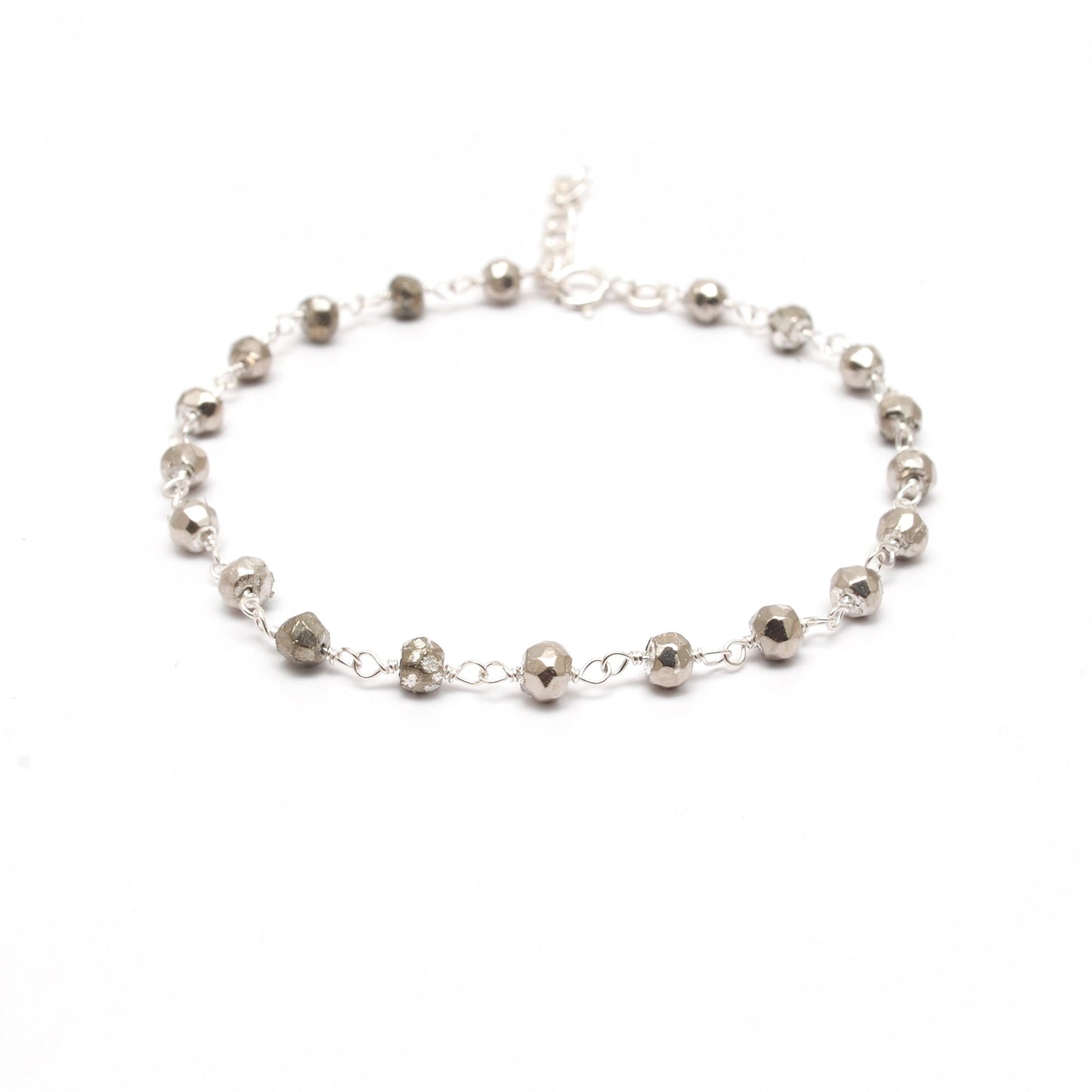 925 Sterling Silver Rose & Green Chalcedony Necklace with Pyrite Gem - Sar Gems