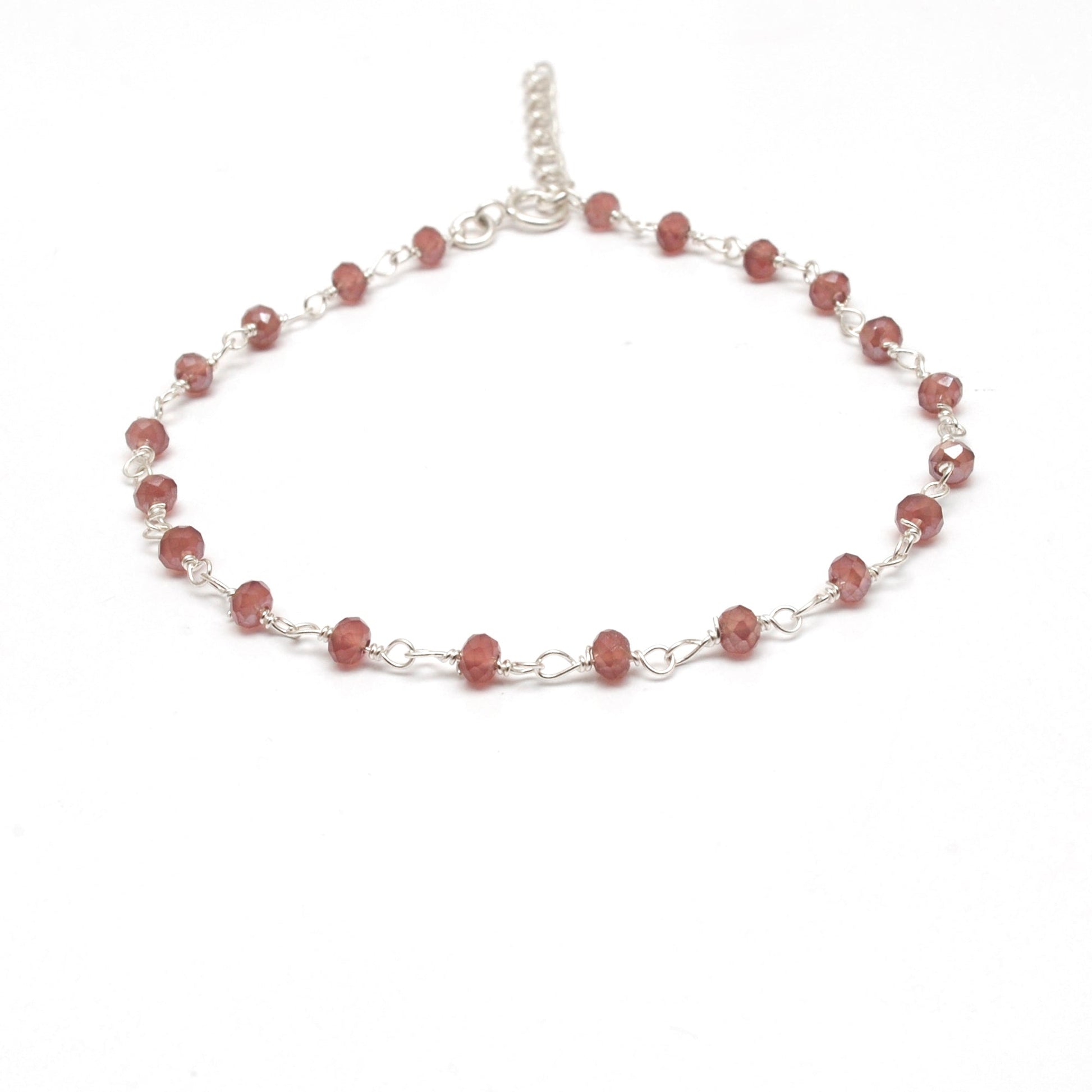 925 Sterling Silver Pastel Chalcedony Dainty Necklace – Peach, Pink & More - Sar Gems