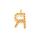 14k Solid Yellow Gold Pave Diamond R Initial Letter Charm - Sar Gems