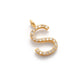 14k Solid Yellow Gold Pave Diamond S Initial Letter Charm - Sar Gems