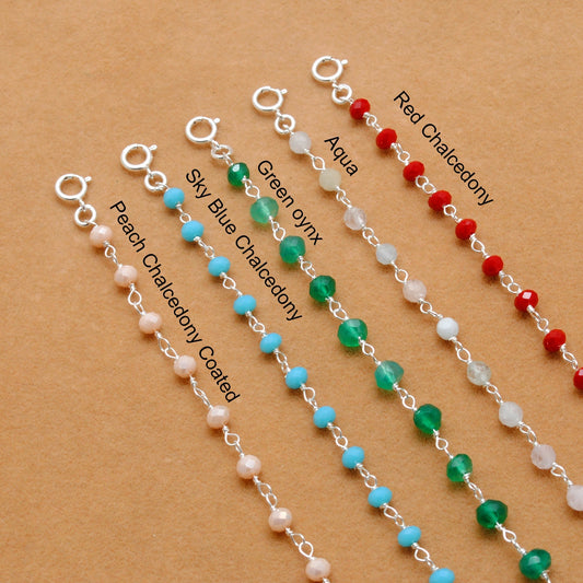 925 Sterling Silver Radiance Necklace – Chalcedony & Onyx Gem - Sar Gems