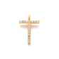 14k Solid Yellow Gold White Diamond T Initial Alphabet Charm Pendant