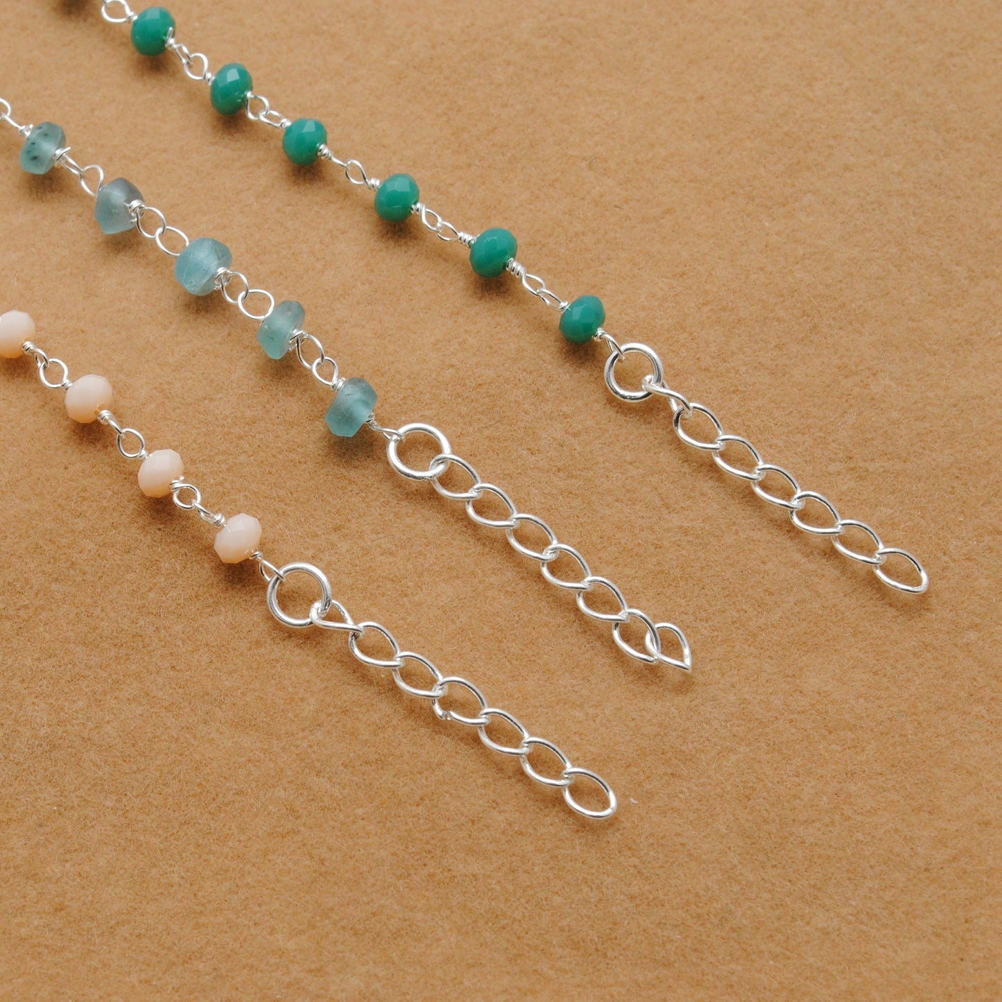 925 Sterling Silver Multi-Gemstone Rosary Necklace – Chalcedony & Apatite Gemstone - Sar Gems