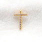14k Solid Yellow Gold White Diamond T Initial Alphabet Charm Pendant