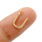 14k Solid Yellow Gold White Diamond U Initial Alphabet Charm Pendant