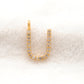 14k Solid Yellow Gold White Diamond U Initial Alphabet Charm Pendant