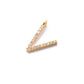 14k Solid Yellow Gold Pave Diamond V Initial Letter Charm - Sar Gems