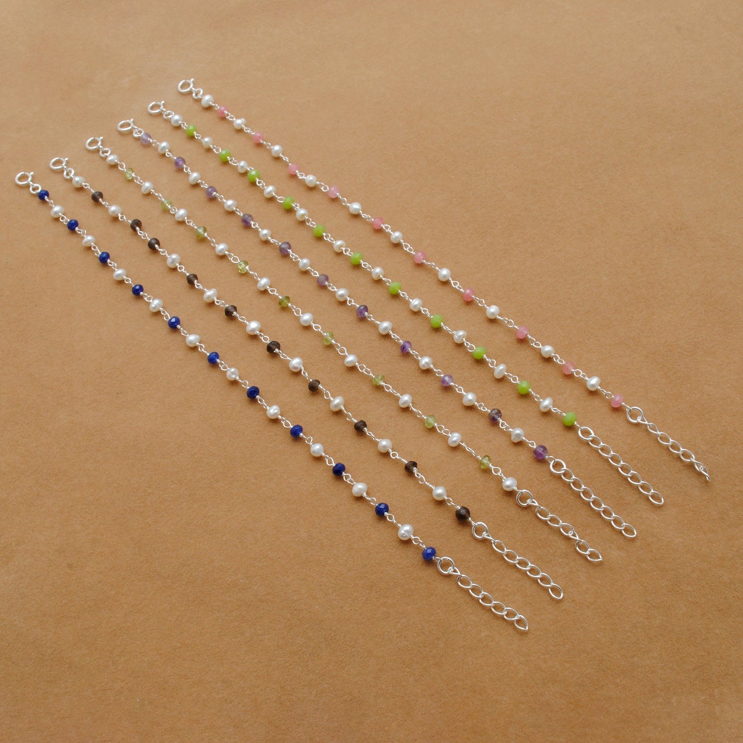 925 Silver Multi-Gemstone & Pearl Necklace – Amethyst, Chalcedony, Smoky Quartz Gemstone - Sar Gems